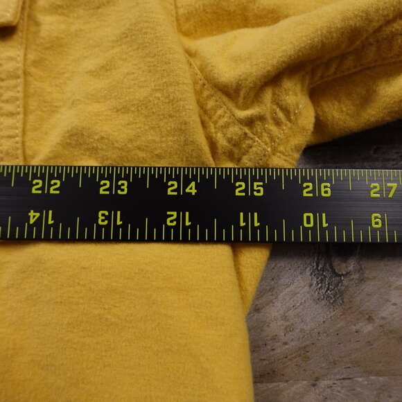 Eddie Bauer Flannel Button-Down Shirt Men’s Large Yellow Long Sleeve 100% Cotton - Picture 3 of 7
